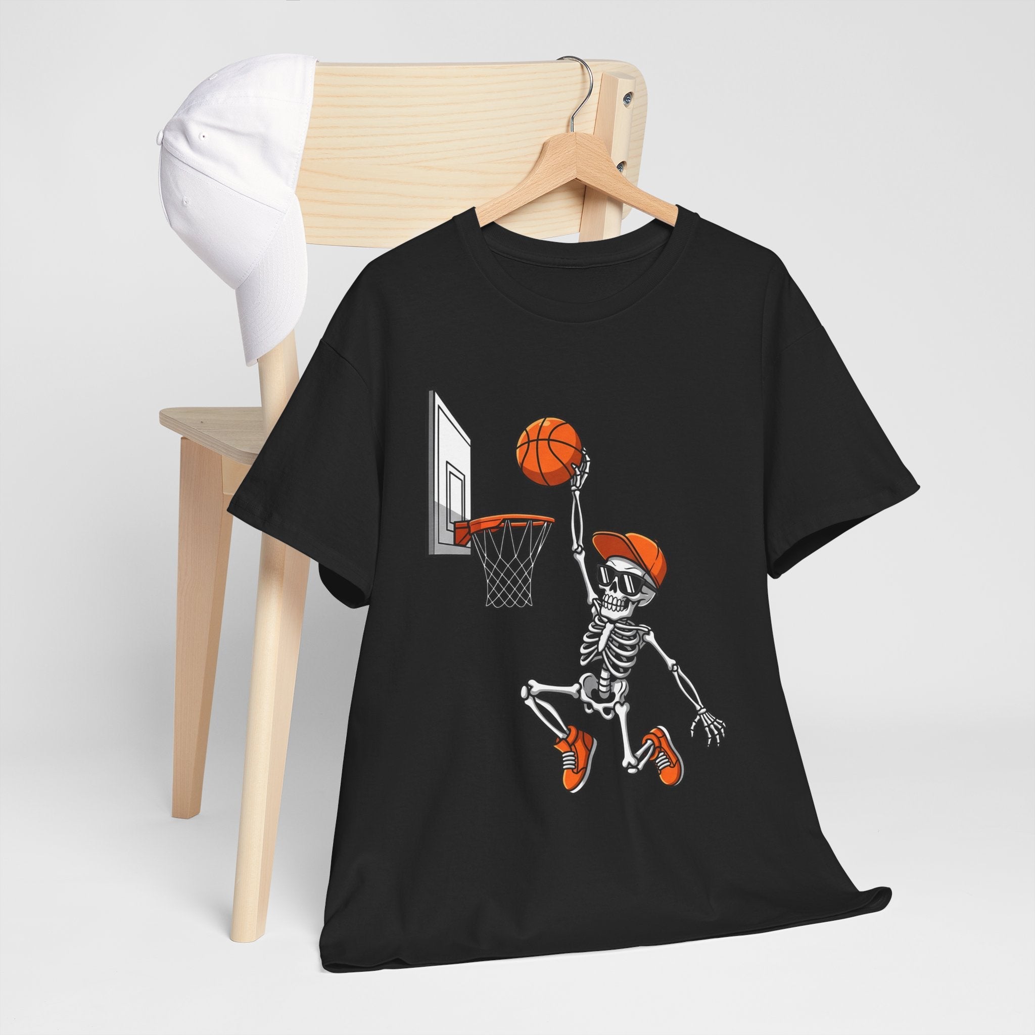 Skeleton Basketball Unisex Graphic T- Shirt Printify