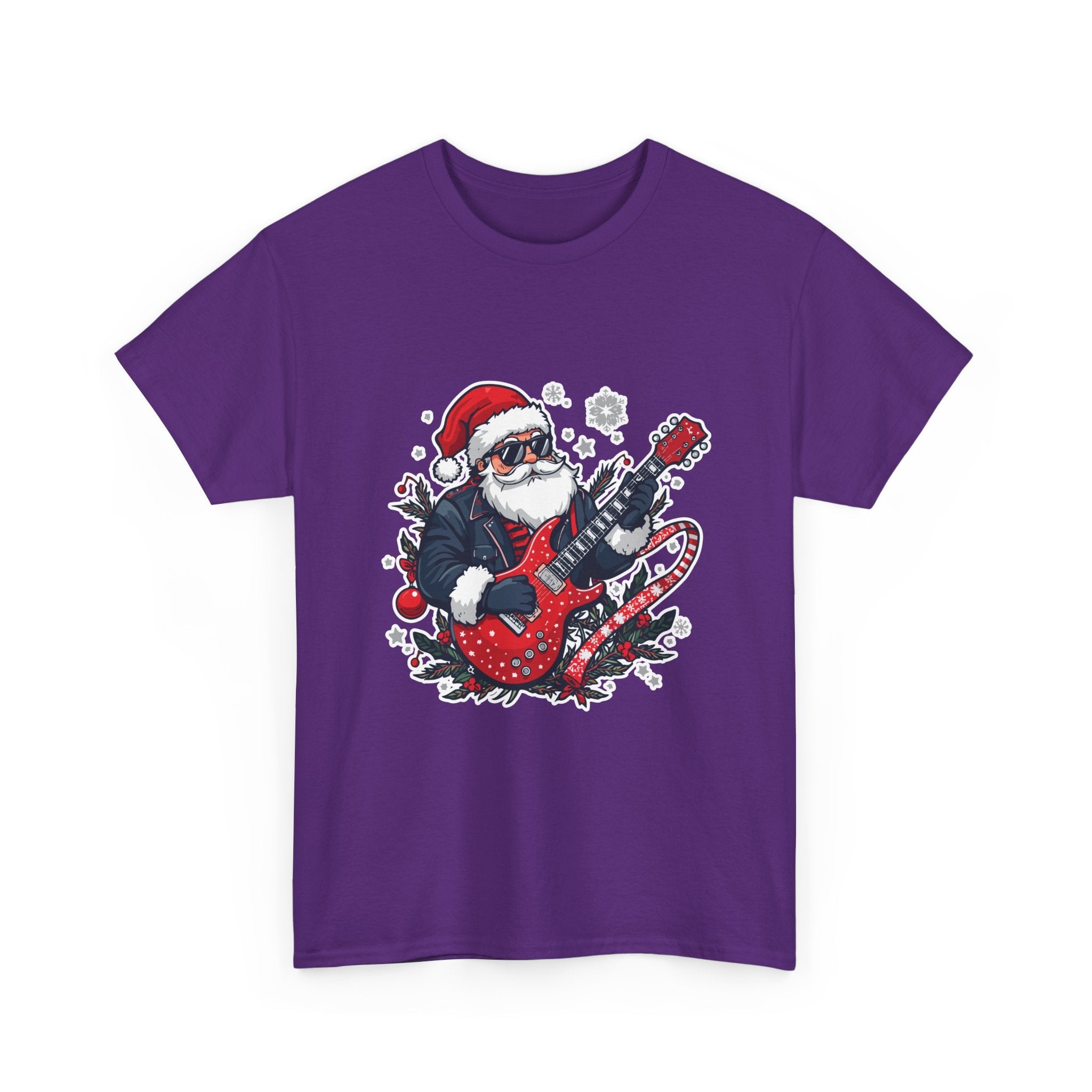 Rockin' Santa Music Graphic T-Shirt Printify