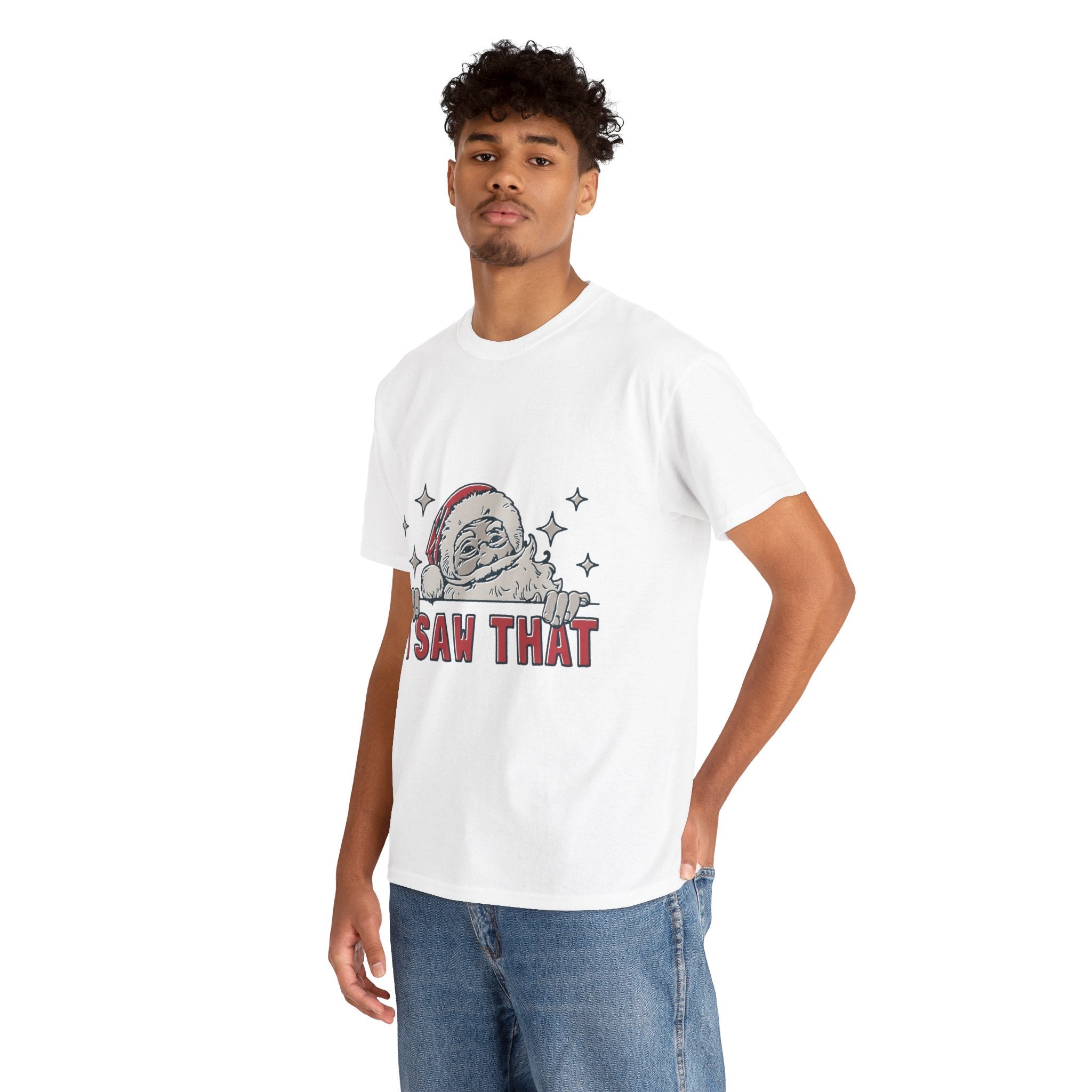 Santa's Watchful Unisex Christmas T-Shirt Printify