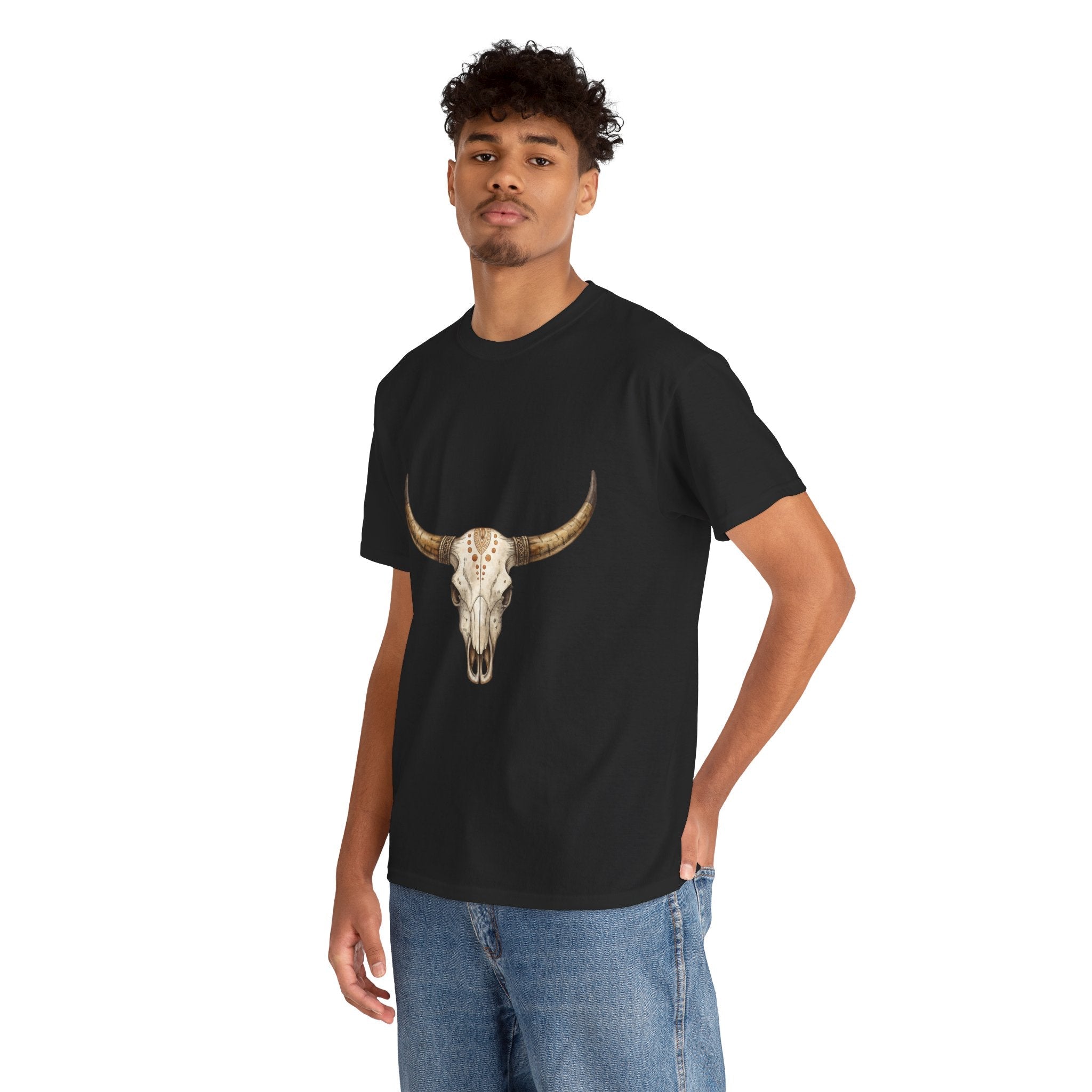 Bull Skull Western Graphic T-Shirt Printify