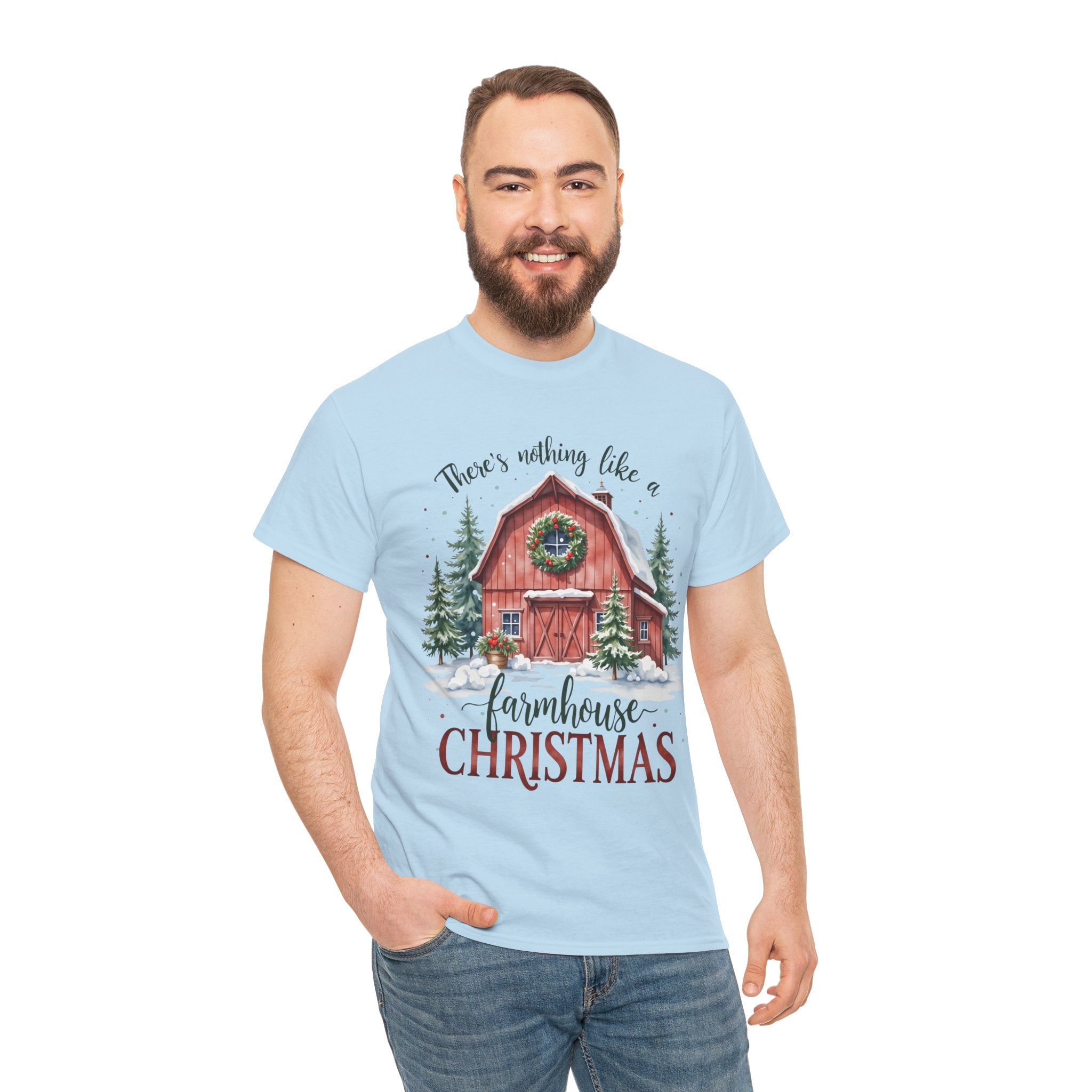 Farmhouse Christmas Graphic T- Shirt Printify