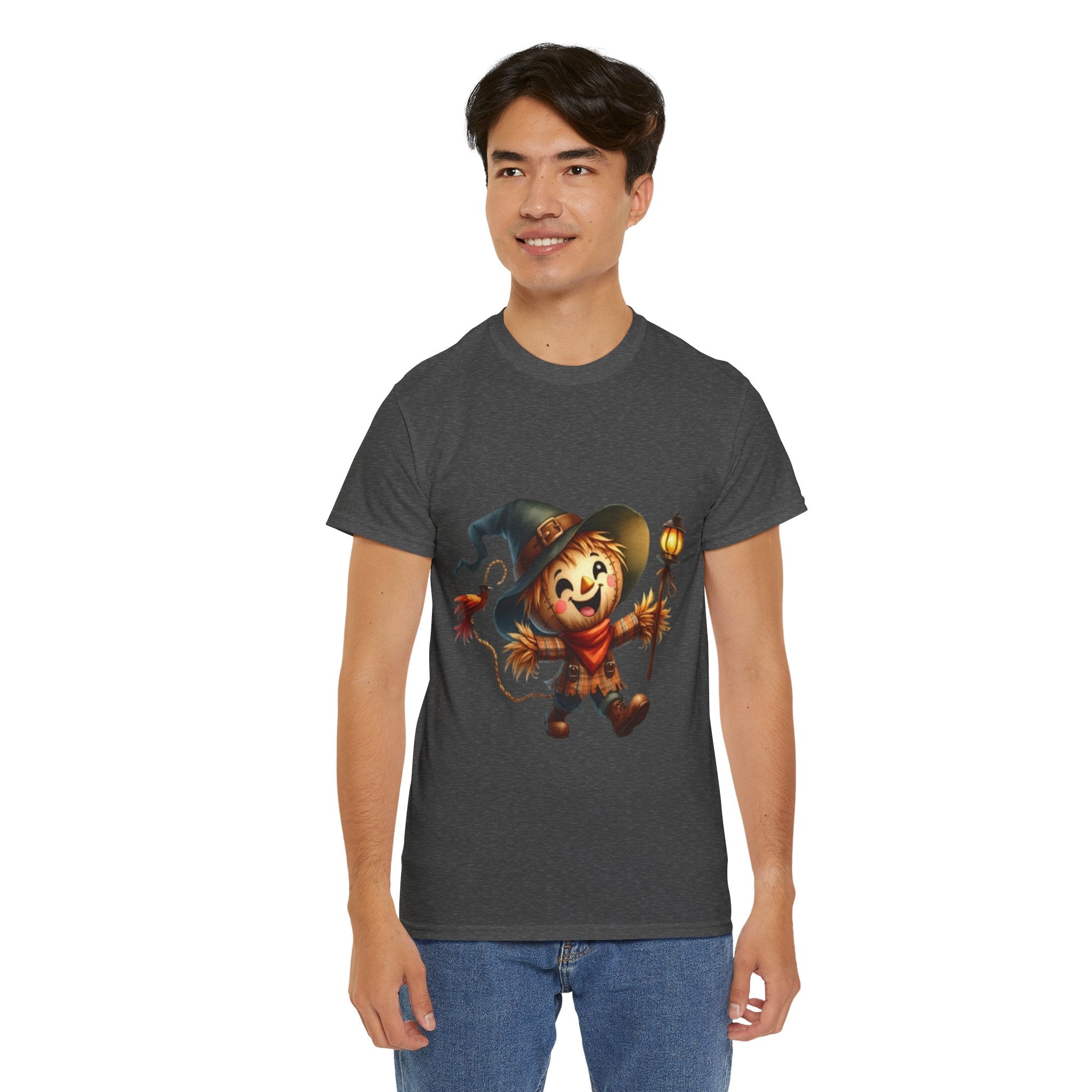Whimsical Scarecrow Unisex Halloween T- Shirt Printify