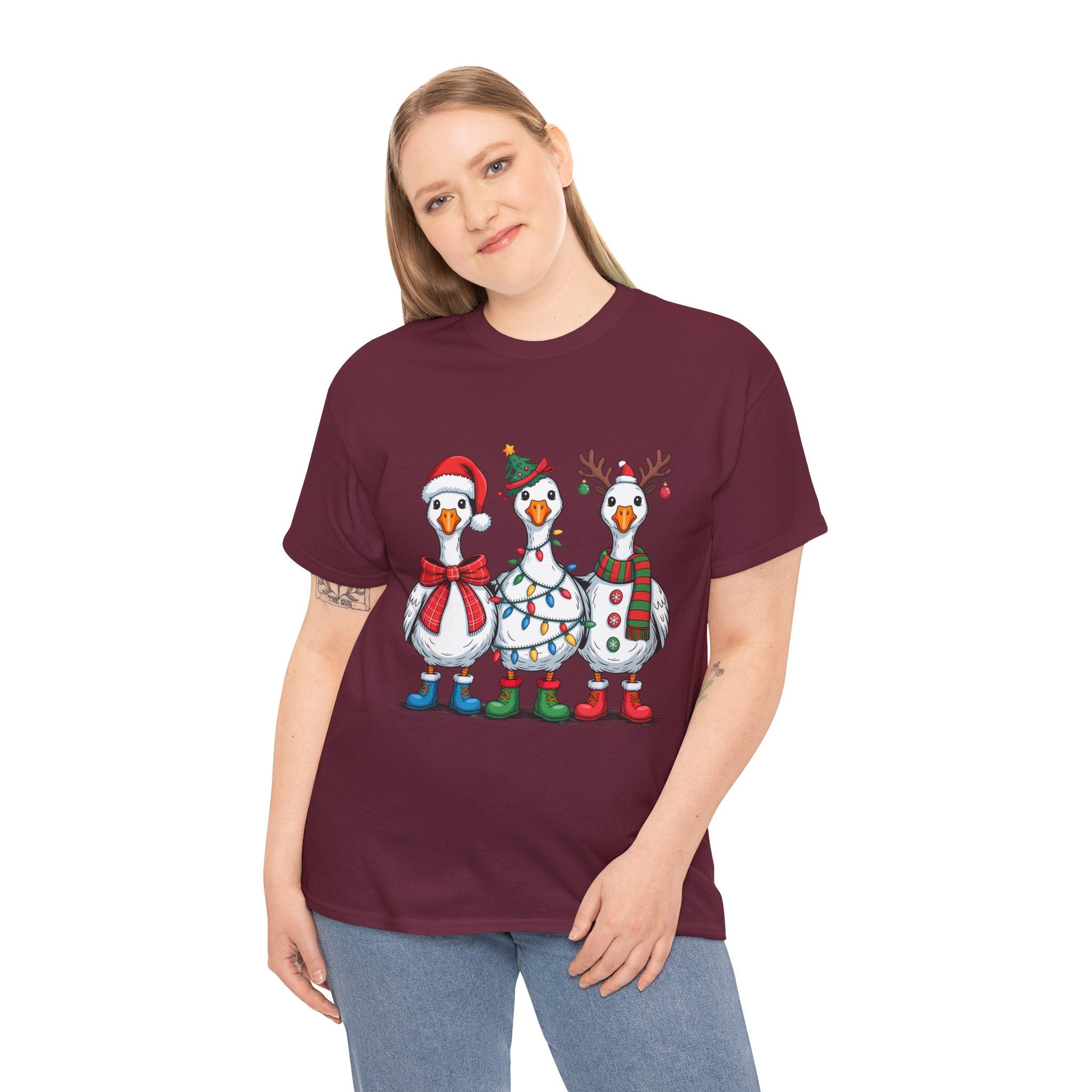 Cute Christmas Goose T-Shirt Printify