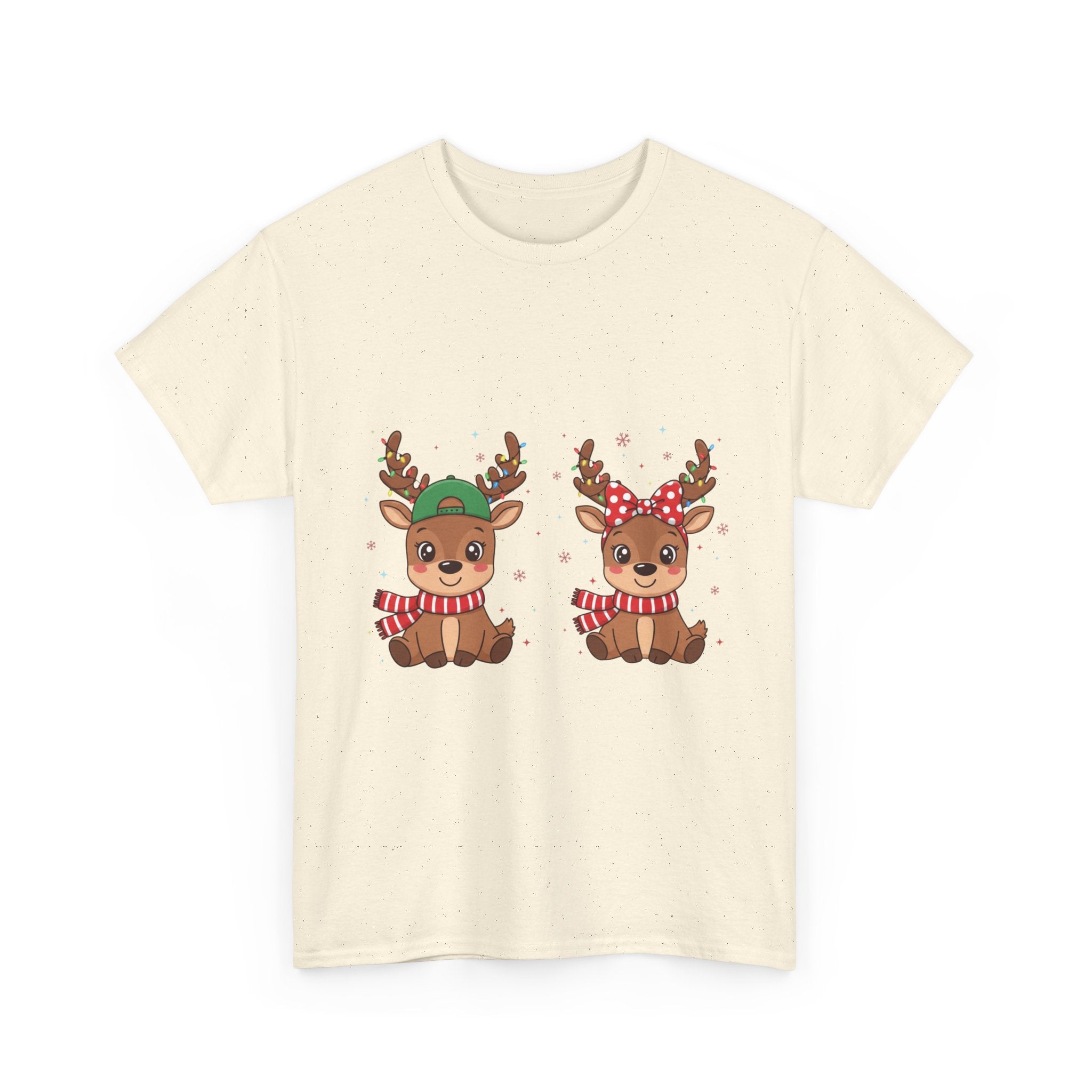 Festive Reindeer Christmas T- Shirt Printify