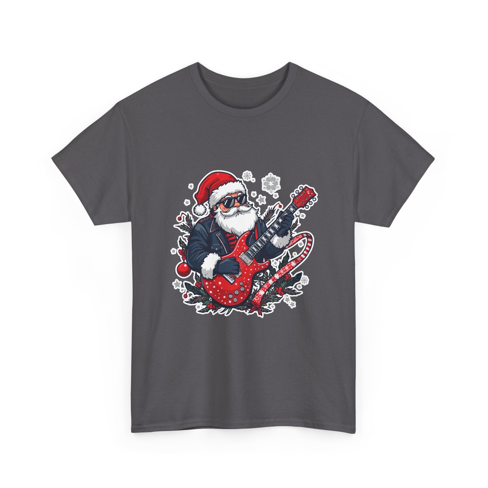 Rockin' Santa Music Graphic T-Shirt Printify