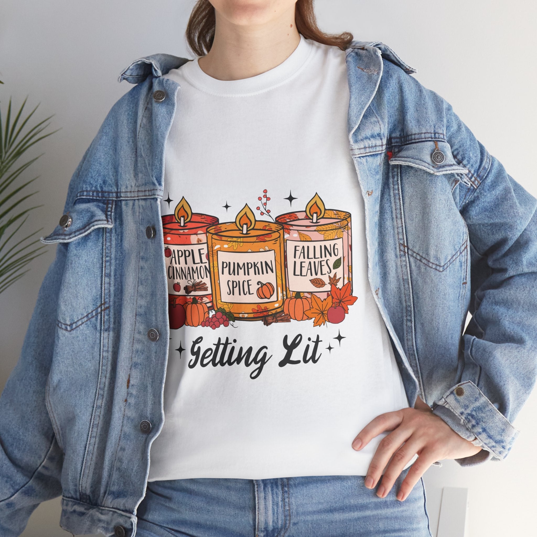 Fall Vibes Unisex 'Getting Lit' Seasonal T- Shirt Printify