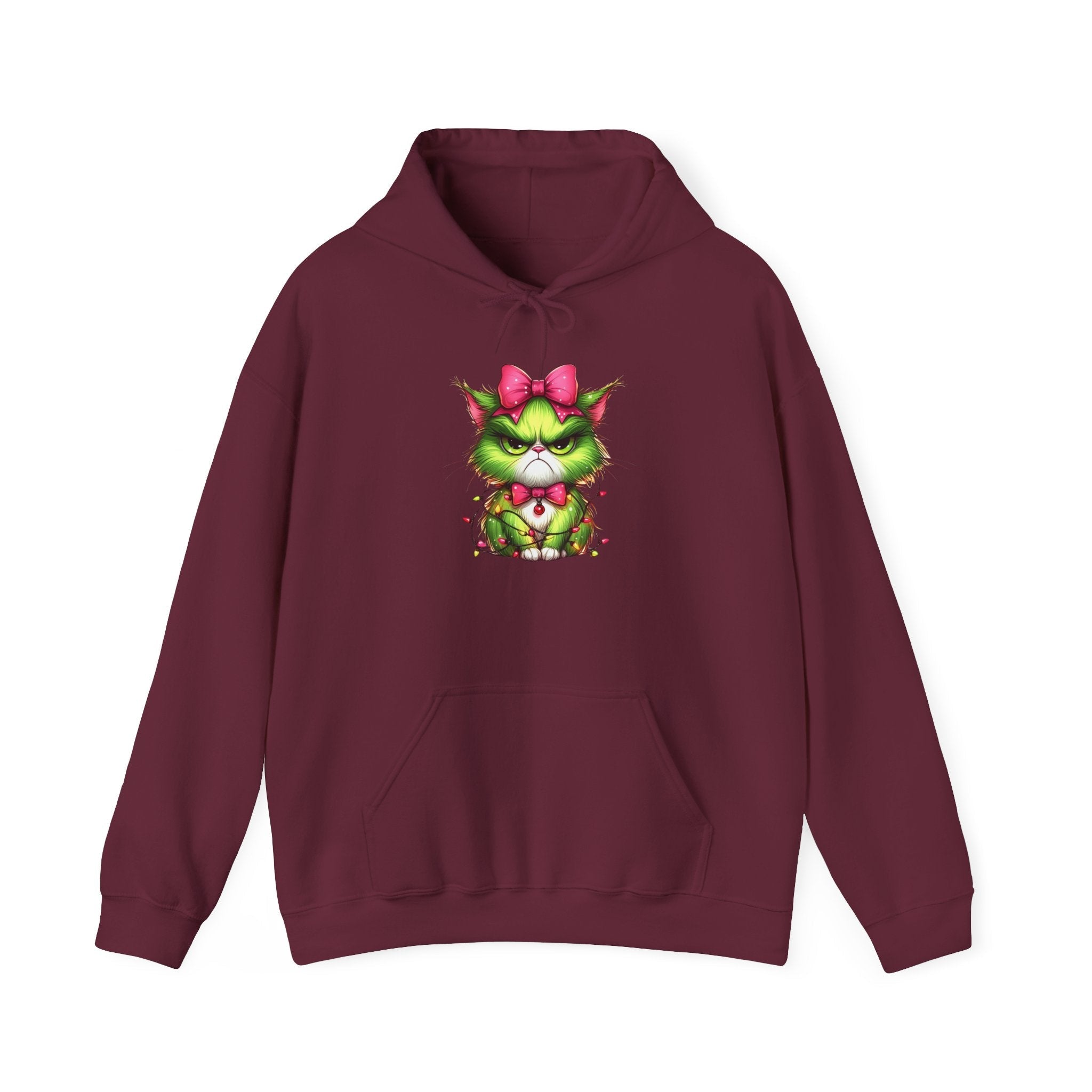 Cute Green Cat Hoodie Printify