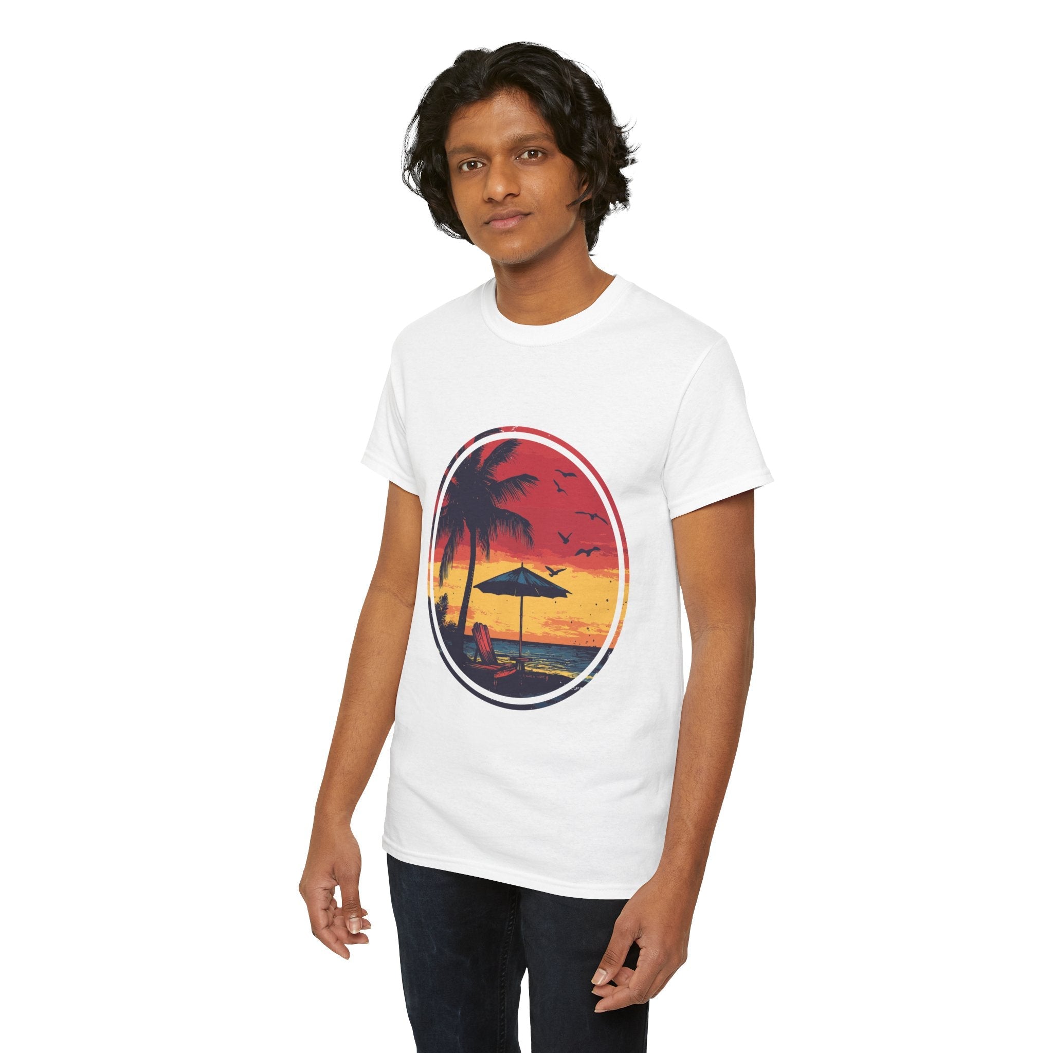 Tropical Sunset Relaxing Vibe T- Shirt Printify