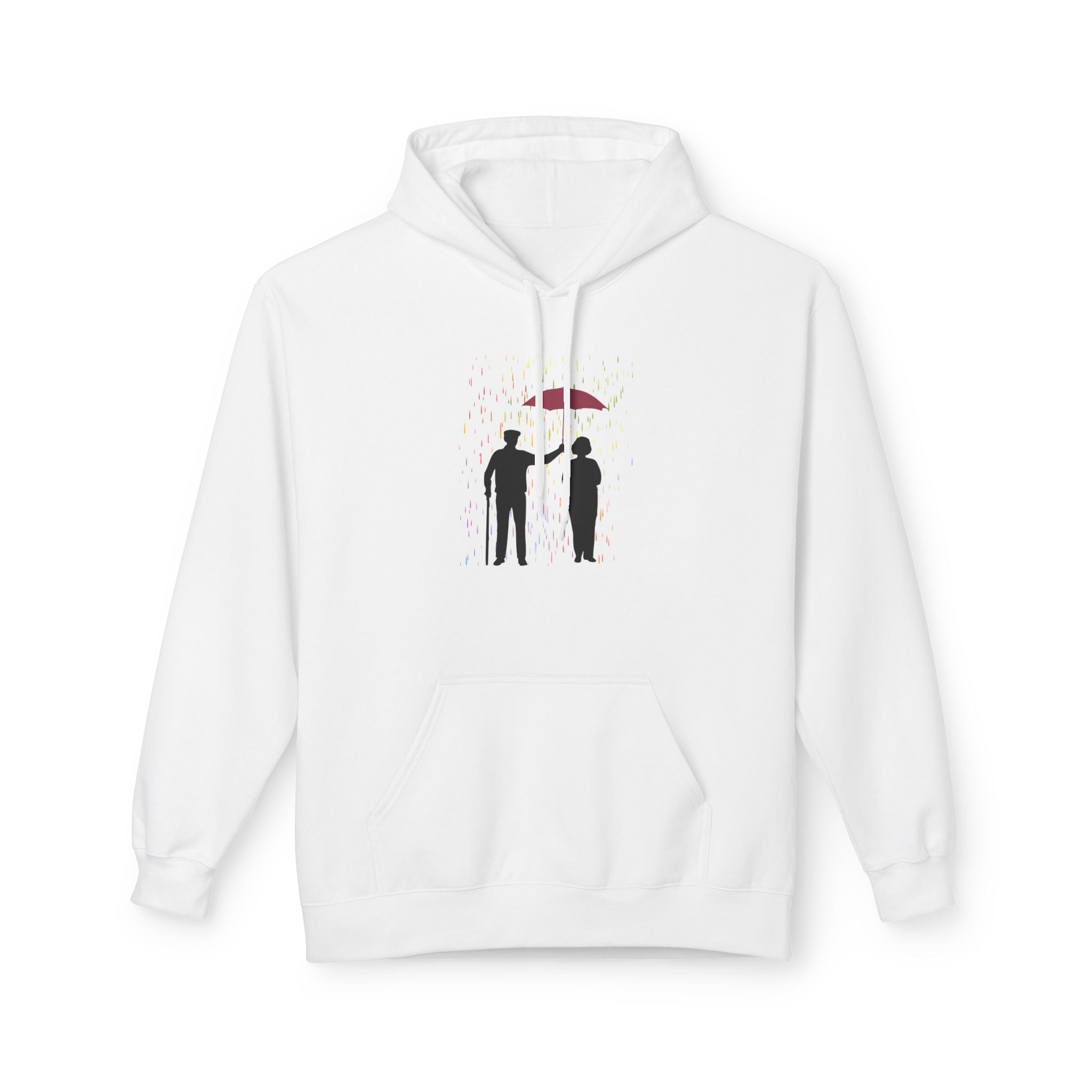 Romantic Umbrella Couple Hoodie Printify