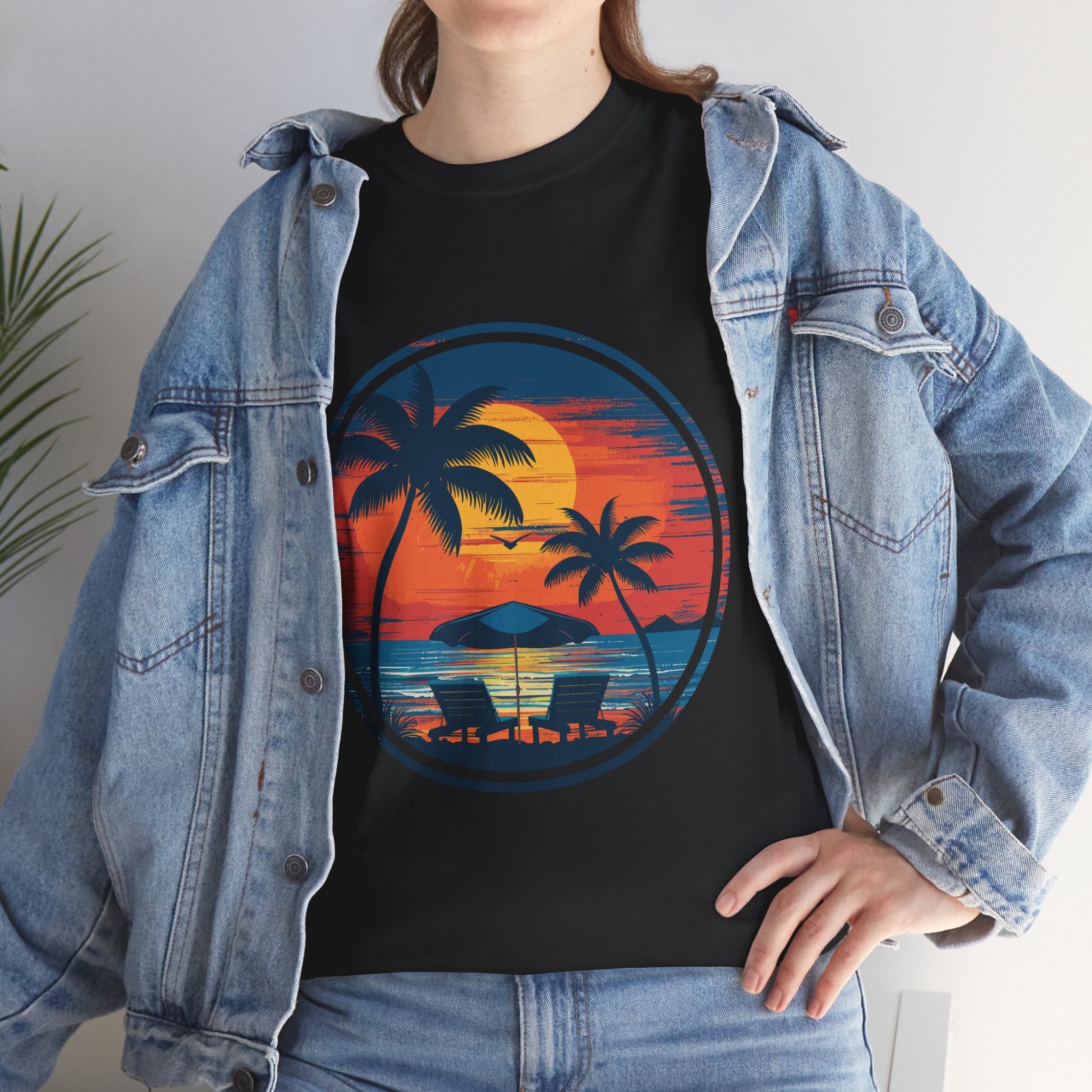 Tropical Sunset Graphic T- Shirt Printify