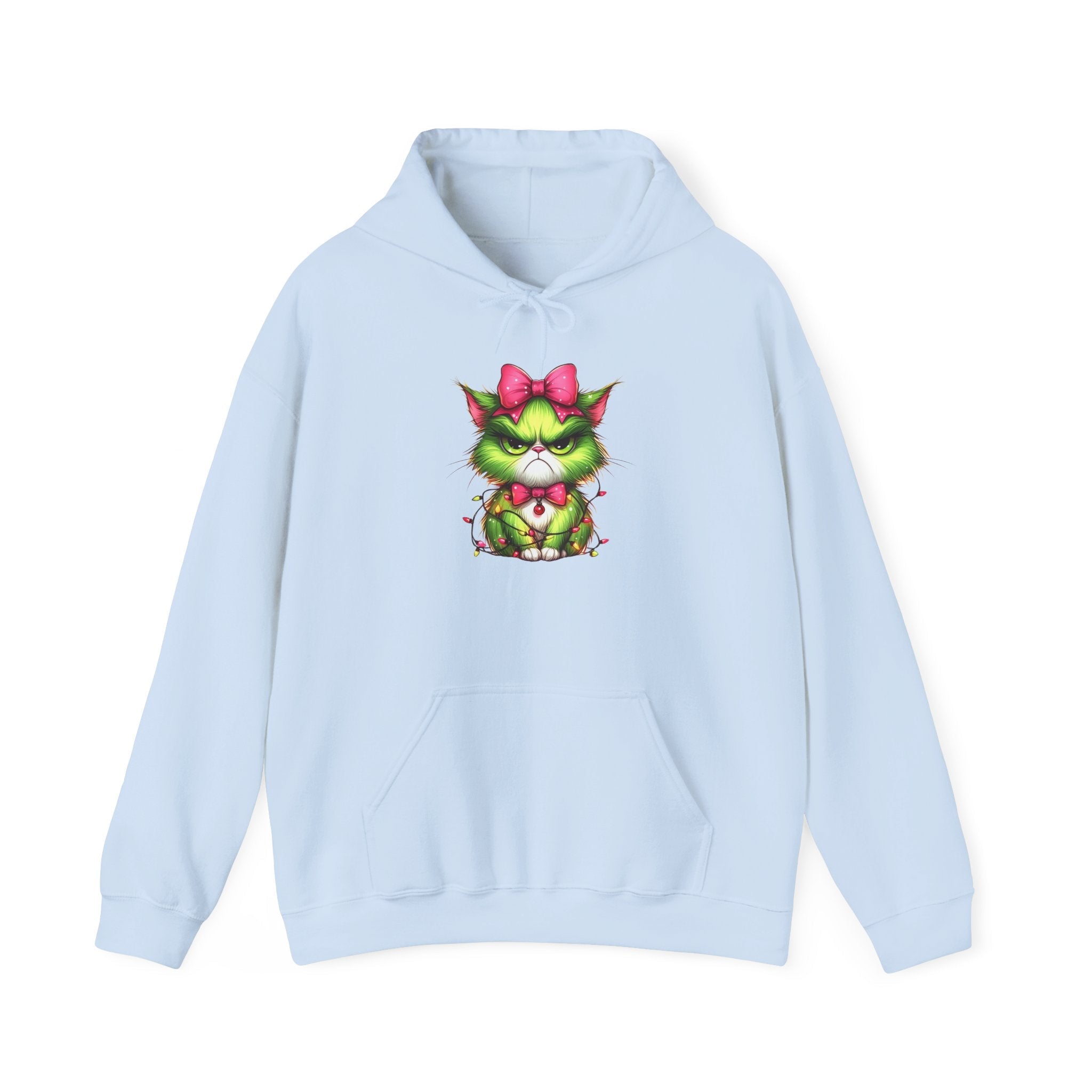 Cute Green Cat Hoodie Printify