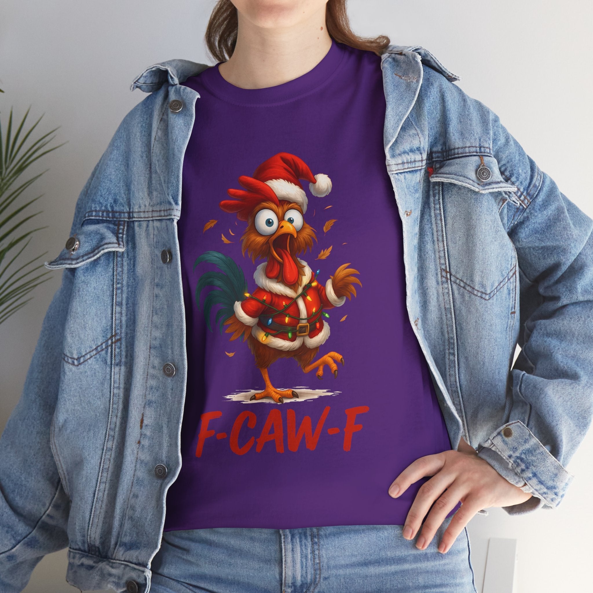 F-Caw-F Holiday Chicken Unisex T- Shirt Printify