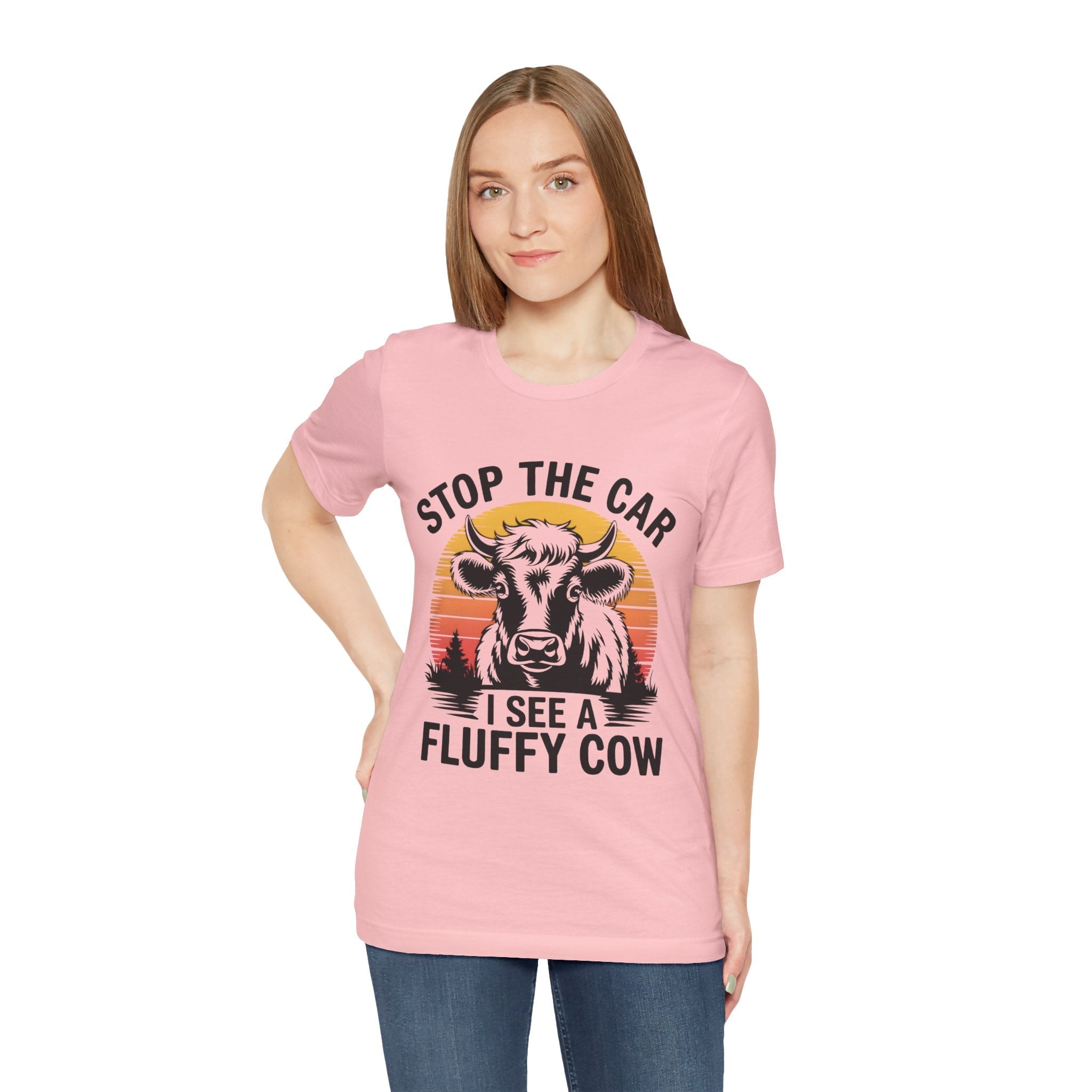 Stop The Car I See a Fluffy Cow Graphic T-shirt Printify