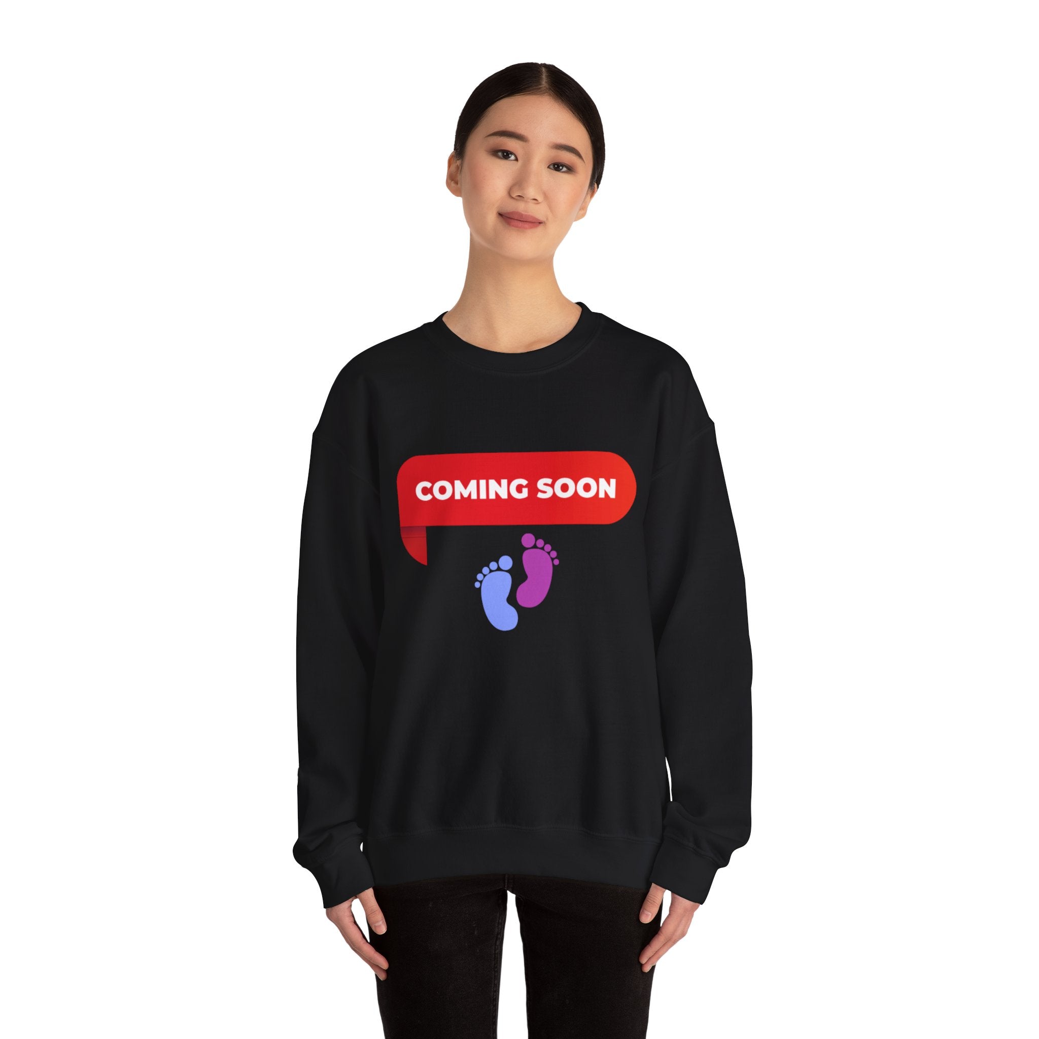 Coming Soon Mama Crewneck Sweatshirt Printify