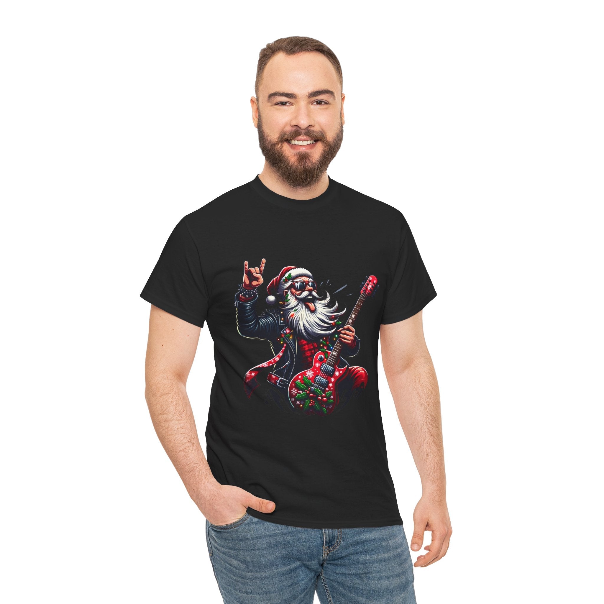 Rockin' Santa Unisex Graphic T- Shirt Printify