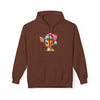 Festive Cute Reindeer Face Hoodie Printify
