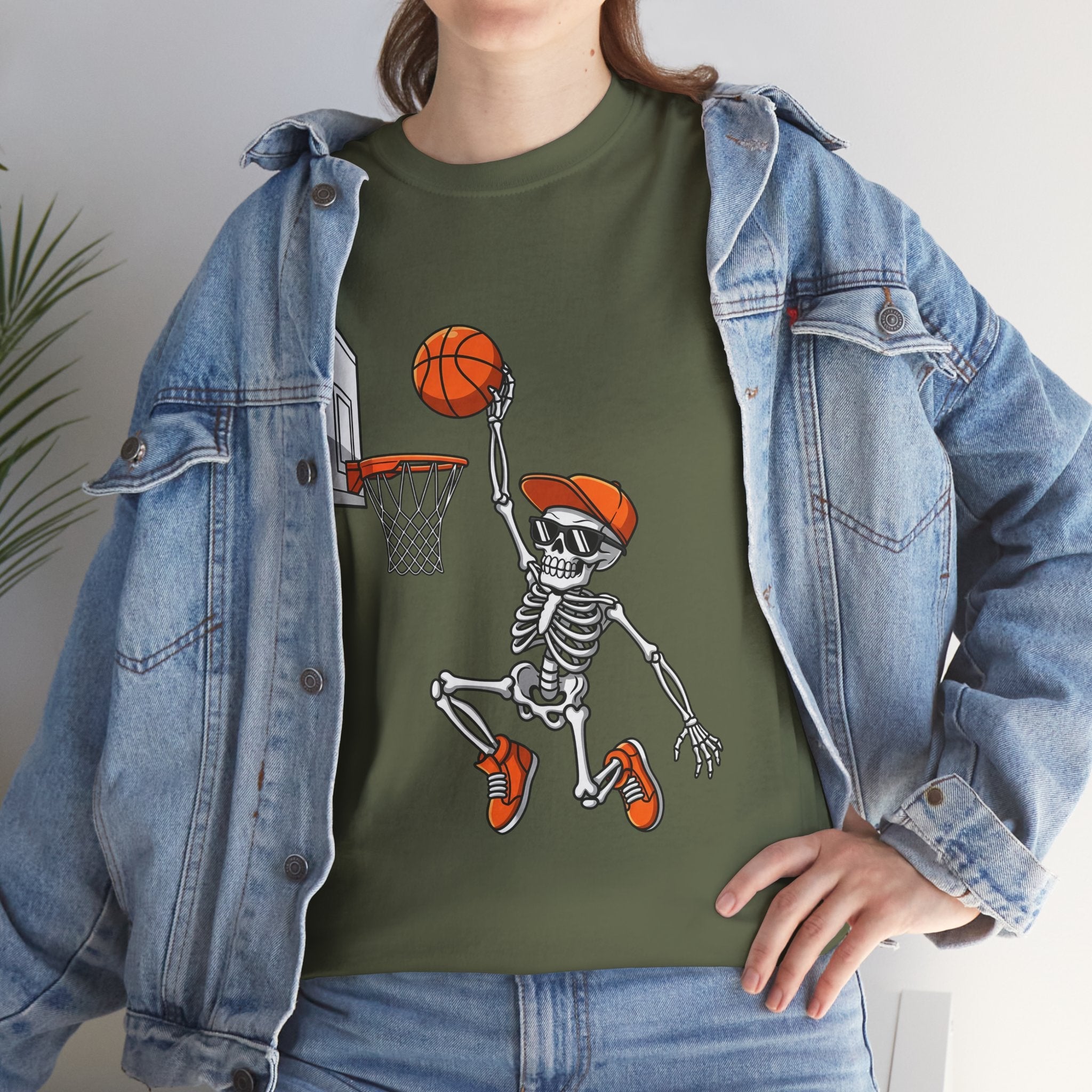Skeleton Basketball Unisex Graphic T- Shirt Printify