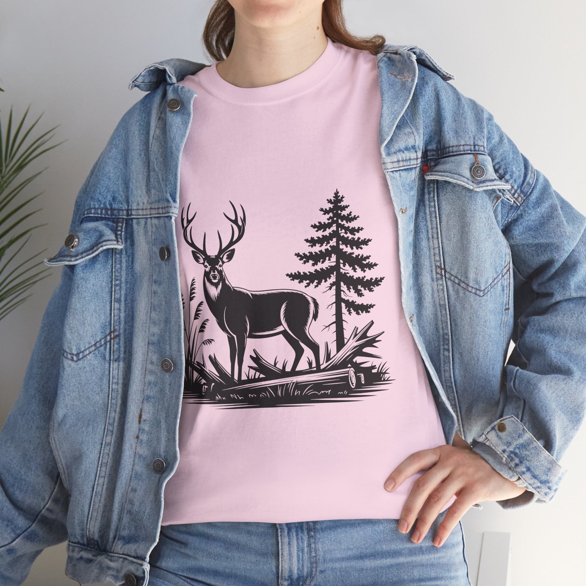Rustic Deer Graphic T- Shirt Printify