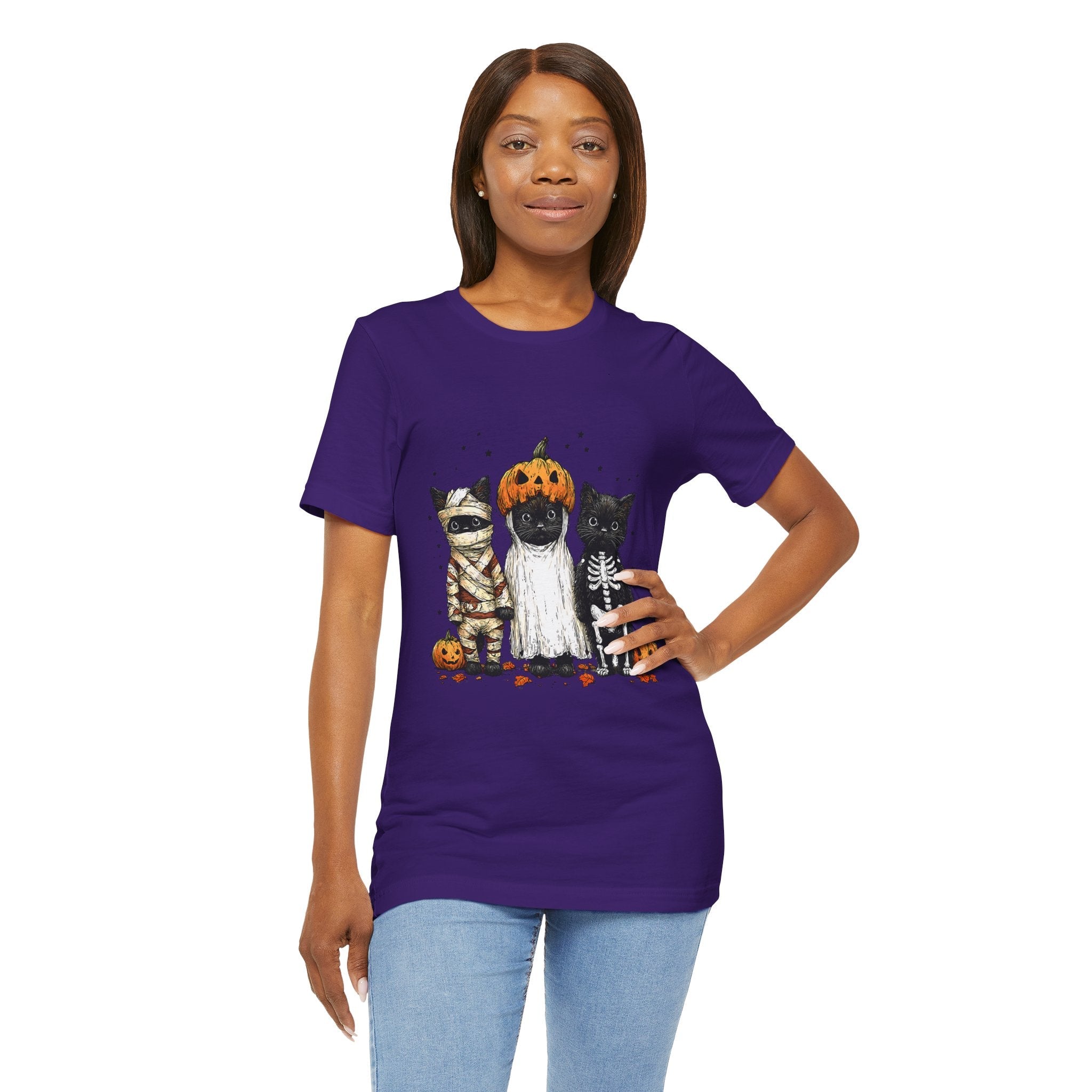 Halloween Spooky Cats Graphic T-Shirt Printify